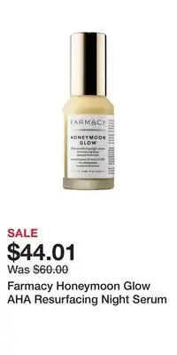 Kohl's Farmacy Honeymoon Glow AHA Resurfacing Night Serum offer