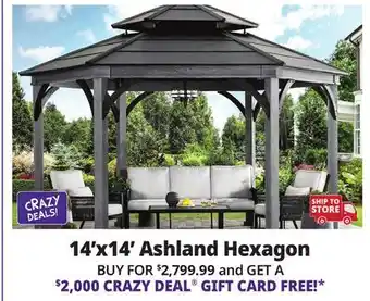 Ocean State Job Lot Ashland 14.7' x 14.7' Hexagonal Hardtop Gazebo offer