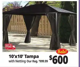 Ocean State Job Lot Tampa 10' x 10' Gazebo with Mosquito Netting offer
