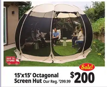 Ocean State Job Lot Crown Shades 15' x 15' Pop-Up Octagonal Screen Hut offer