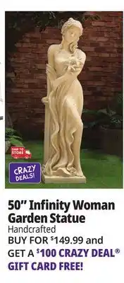 Ocean State Job Lot 50 Infinity Woman Garden Statue offer