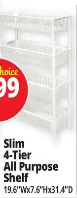Ocean State Job Lot Nest Accents All Purpose 4-Tier Plastic Shelving 31.4 offer