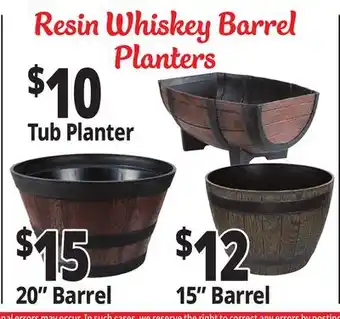Ocean State Job Lot Resin Whiskey Barrel Planters offer