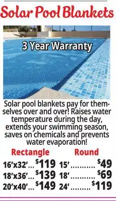 Ocean State Job Lot Solar Pool Blankets offer