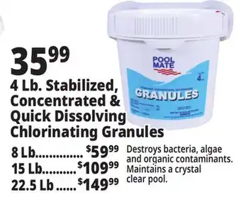 Ocean State Job Lot 4 Lb. Stabilized, Concentrated & Quick Dissolving Chlorinating Granules offer