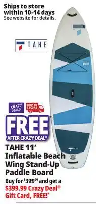 Ocean State Job Lot TAHE 11' Inflatable Beach Wing Stand-Up Paddle Board offer