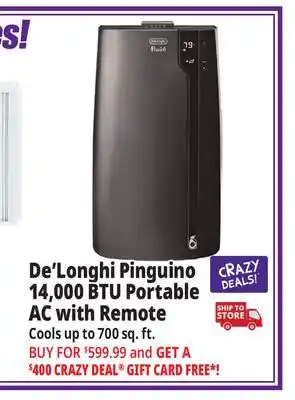 Ocean State Job Lot Pinguino 14,000 BTU Portable AC with Remote offer