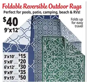 Ocean State Job Lot Foldable Reversible Outdoor Rugs offer