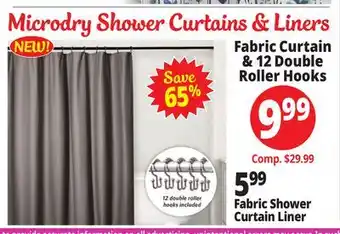 Ocean State Job Lot Fabric Curtain & 12 Double Roller Hooks offer