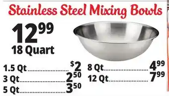 Ocean State Job Lot Stainless Steel Mixing Bowls offer