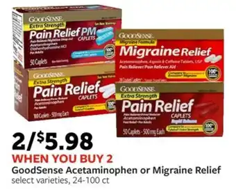 Fareway GoodSense Acetaminophen or Migraine Relief offer