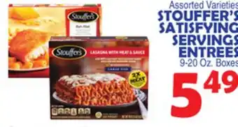 Bravo Supermarkets STOUFFER'S SATISFYING SERVINGS ENTREES offer