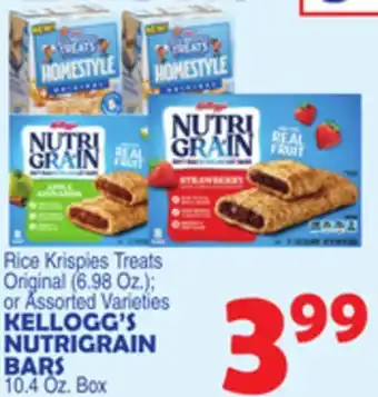 Bravo Supermarkets KELLOGG'S NUTRIGRAIN BARS 10.4 Oz. Box offer