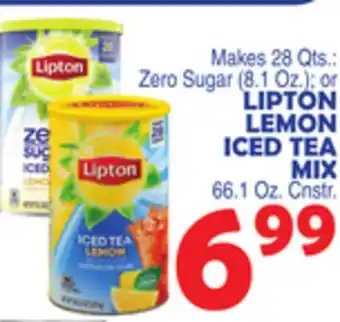 Bravo Supermarkets LIPTON LEMON ICED TEA MIX 66.1 Oz. Cnstr offer
