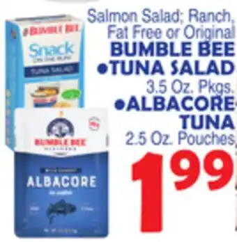 Bravo Supermarkets BUMBLE BEE TUNA SALAD, 3.5 Oz. Pkgs offer