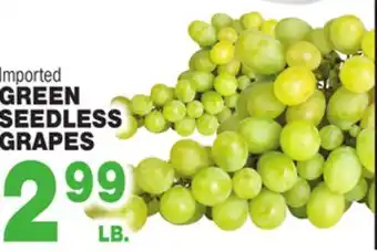 Bravo Supermarkets GREEN SEEDLESS GRAPES offer