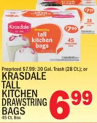 C Town KRASDALE TALL KITCHEN DRAWSTRING BAGS, 45 Ct. Box offer