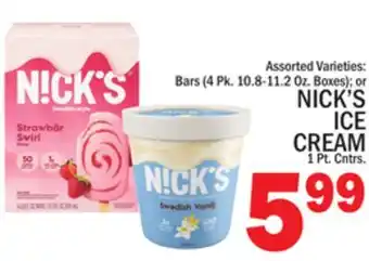 C Town NICK'S ICE CREAM 1 Pt. Cntrs offer