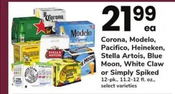 ACME Corona, Modelo, Pacifico, Heineken, Stella Artois, Blue Moon, White Claw or Simply Spiked offer