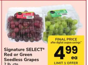ACME Signature SELECT Red or Green Seedless Grapes offer