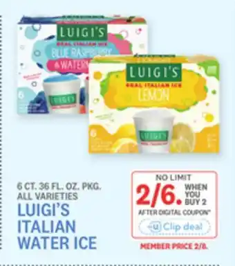 Kings Food Markets LUIGI'S ITALIAN WATER ICE offer