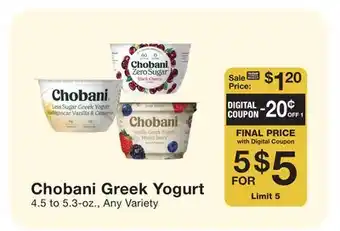 Fairway Store Market Chobani Greek Yogurt offer