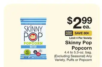 Fairway Store Market Skinny Pop Popcorn offer