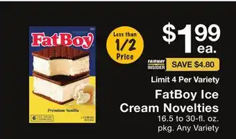 Fairway Store Market FatBoy Ice Cream Novelties offer