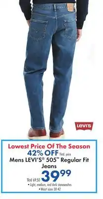 Boscov's Mens LEVI'S 505 Regular Fit Jeans offer