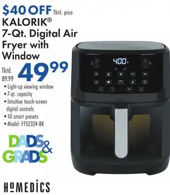 Boscov's KALORIK 7-Qt. Digital Air Fryer with Window offer