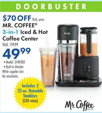 Boscov's MR. COFFEE 3-in-1 Iced & Hot Coffee Center offer
