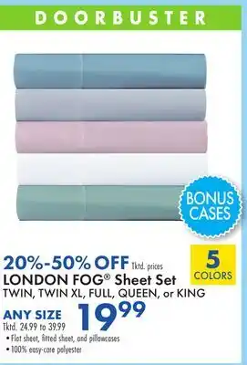 Boscov's LONDON FOG Sheet Set offer