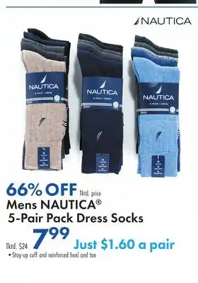 Boscov's Mens NAUTICA 5-Pair Pack Dress Socks offer