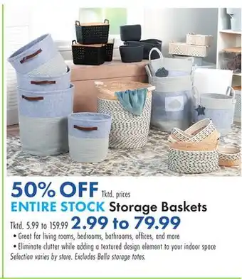 Boscov's ENTIRE STOCK Storage Baskets offer