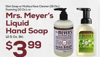 DeCicco & Sons Mrs. Meyer's Liquid Hand Soap, 12.5 Oz. Btl offer