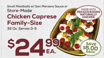 DeCicco & Sons Chicken Caprese Family-Size offer