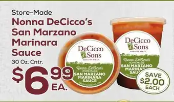 DeCicco & Sons Nonna DeCicco's San Marzano Marinara Sauce offer