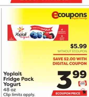 Weis Markets Yoplait Fridge Pack Yogurt offer