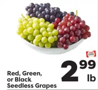 Weis Markets Red, Green, or Black Seedless Grapes offer