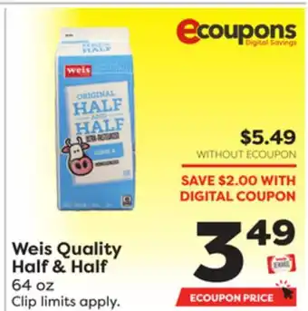 Weis Markets Weis Quality Half & Half offer