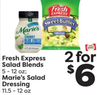 Weis Markets Fresh Express Salad Blends 5-12 oz Marie's Salad Dressing 11.5-12 oz offer
