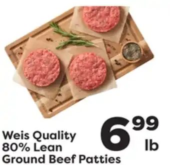 Weis Markets Weis Quality 80% Lean Ground Beef Patties offer