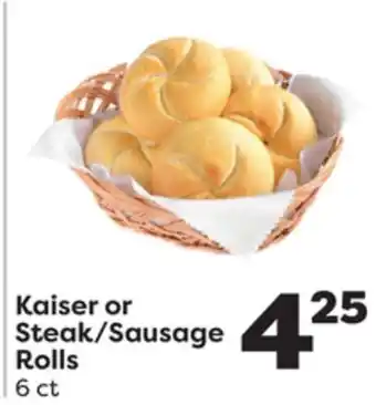 Weis Markets Kaiser or Steak/Sausage Rolls offer