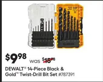 Lowe's 14-Piece Black & Gold Twist-Drill Bit Set offer