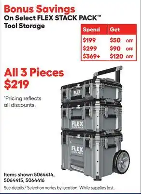 Lowe's Select FLEX STACK PACK Tool Storage offer