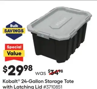 Lowe's 24-Gallon Storage Tote with Latching Lid offer