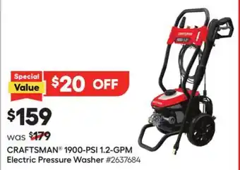 Lowe's 1900-PSI 1.2-GPM Electric Pressure Washer offer
