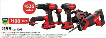 Lowe's 6-Tool 20-Volt Max* Combo Kit offer