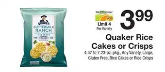 The Fresh Grocer Rice Cakes or Crisps offer