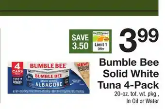 The Fresh Grocer Solid White Tuna 4-Pack offer